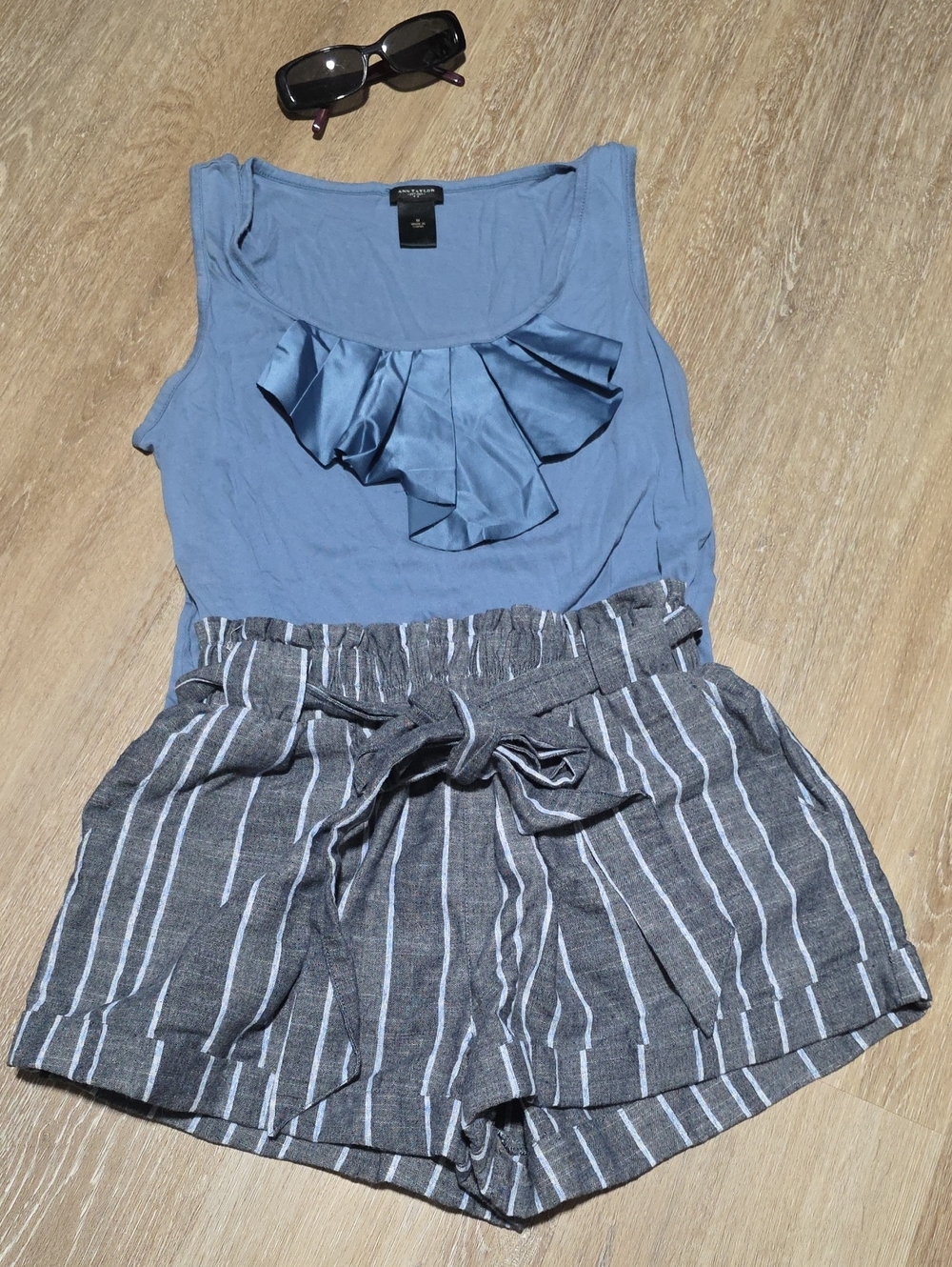 Sneak Peek 100% Cotton High Rise  Striped Tie-Waist Shorts